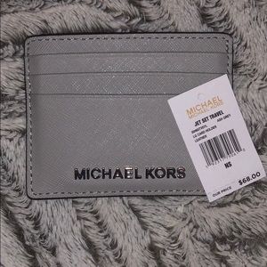 PRICE DROP NWT MK Large Card Holder in Ash Grey